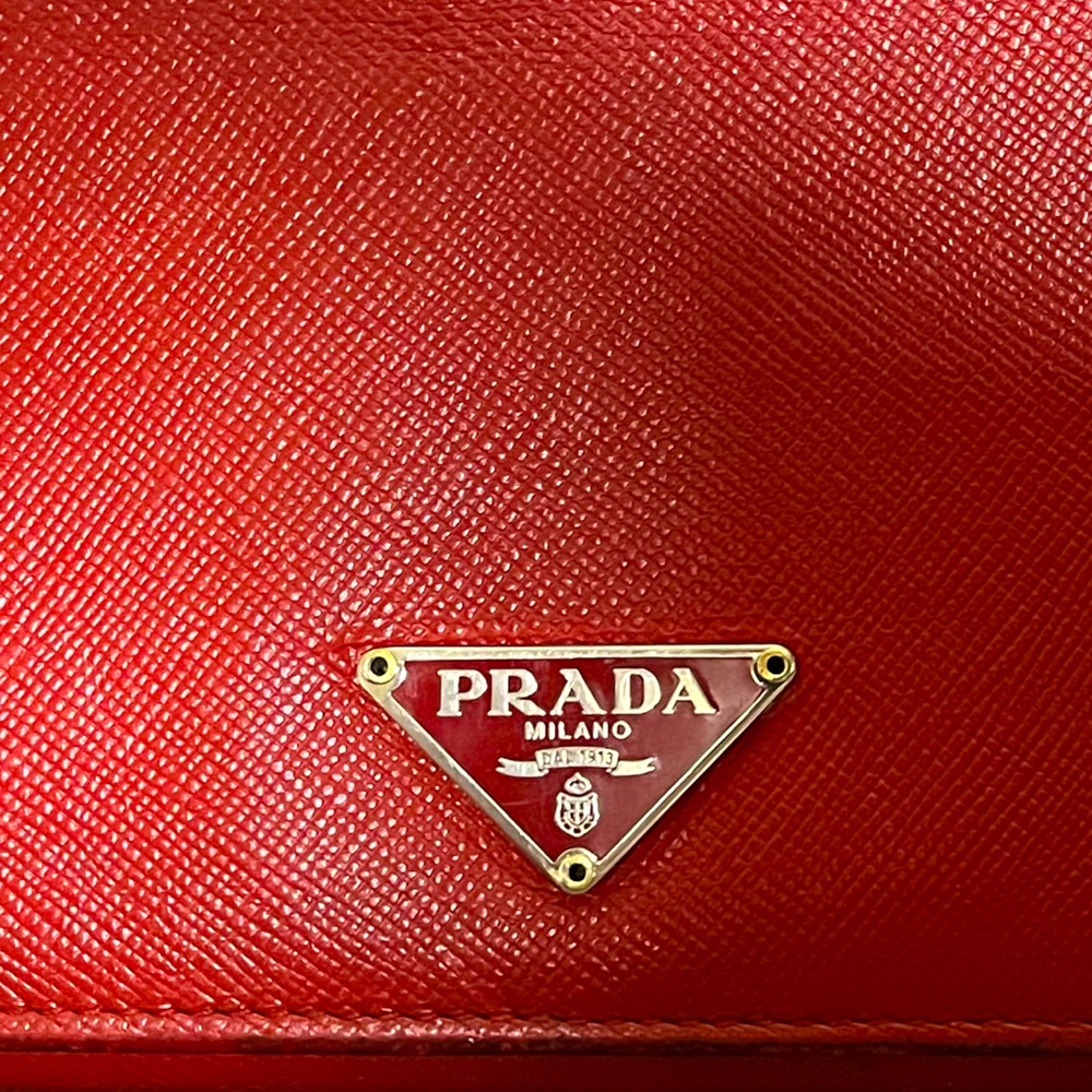 Prada Saffiano Red Wallet & Check cover - Picture 4 of 8
